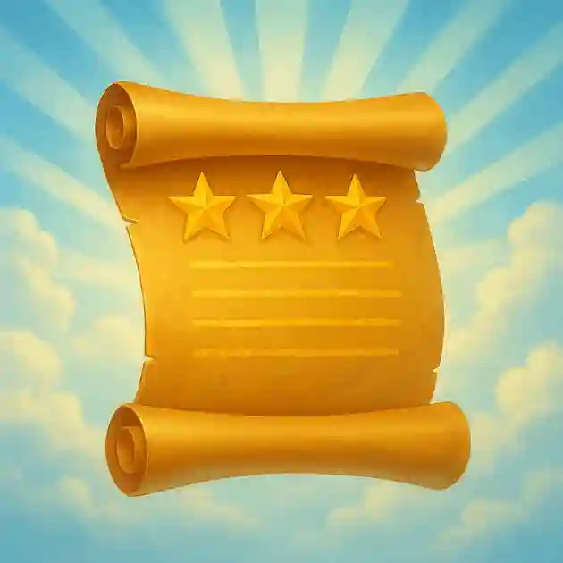 Golden scroll with three stars — Sun Princess slot bonus feature symbol in bright anime-style artwork